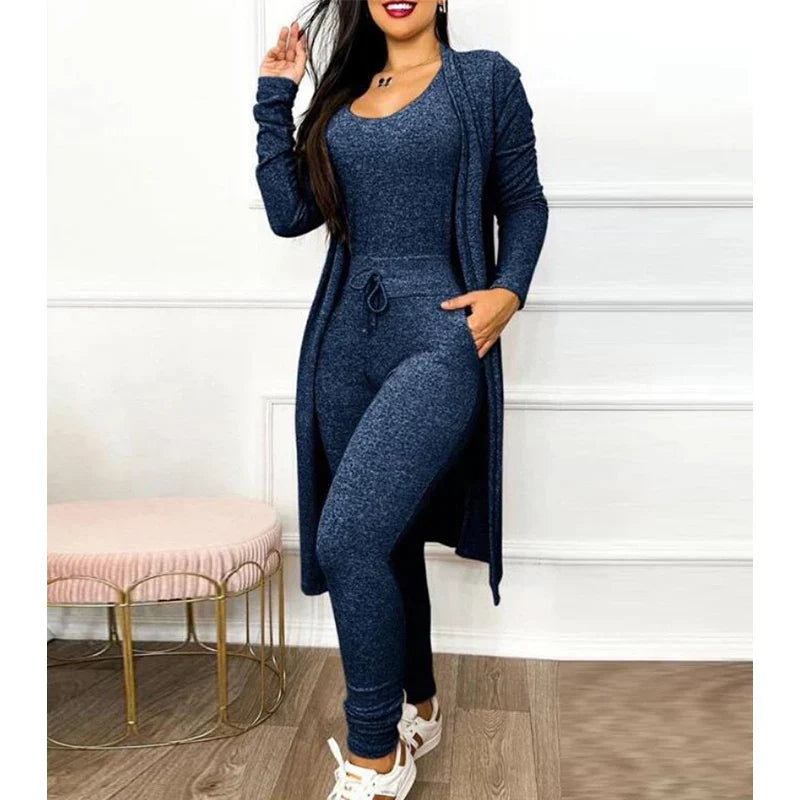 Zweiteiliger Damen-Jumpsuit mit Jacke – Alina