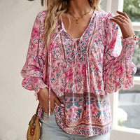 Frühlingsbluse Damen Blumen Locker Elegant – Mia