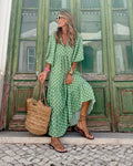Langes Boho Kleid Damen elegant locker Sommerstil – Elanvia