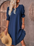Sommerkleid Damen leicht Rüschen elegant vielseitig – Calista