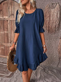 Sommerkleid Damen leicht Rüschen elegant vielseitig – Calista