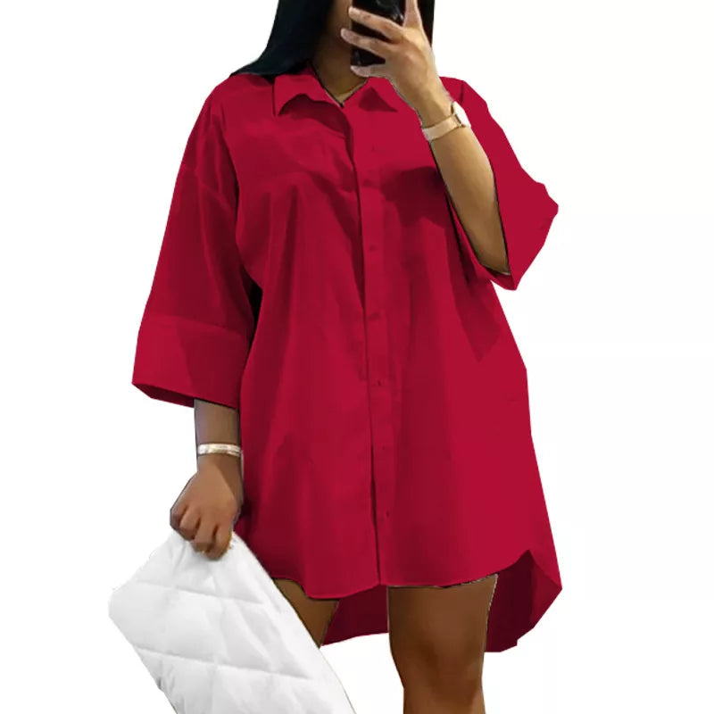 Lockeres Plus Size Hemdkleid für Damen – Olivia