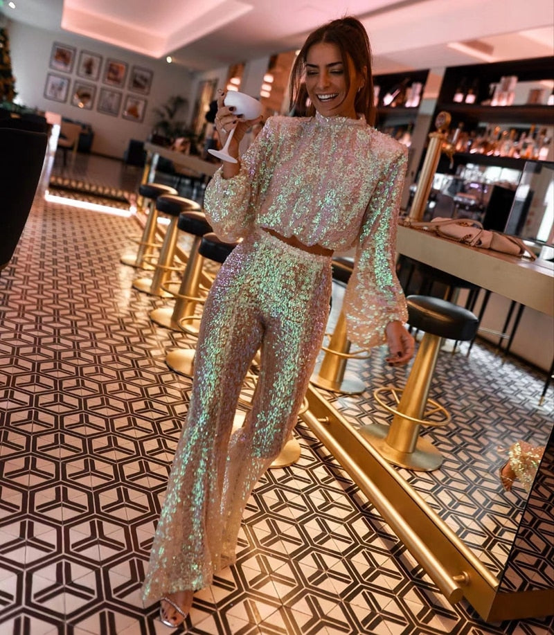 Glitzerndes Pailletten-Partyset für Damen – Isabella