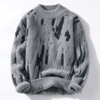Damen Strickpullover Flauschig Warm Abstrakt Muster – Soraya