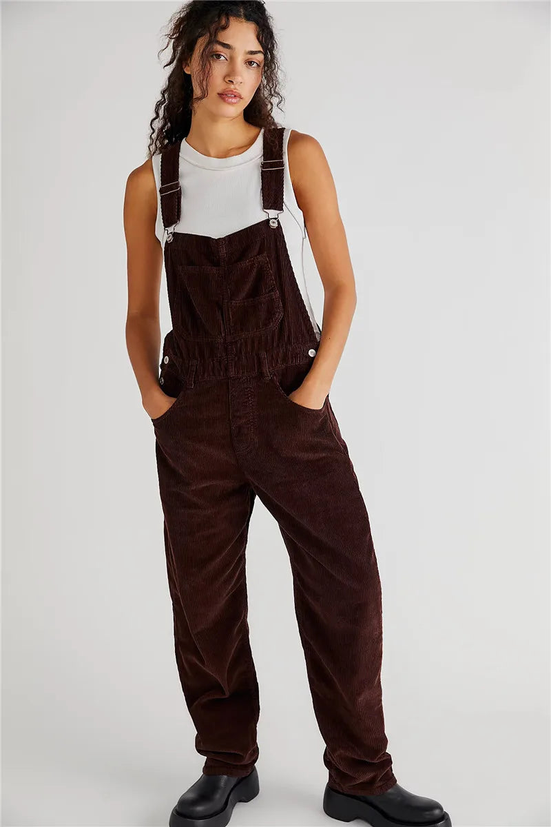 Vintage Cord-Denim Latzhose für Damen – Helena