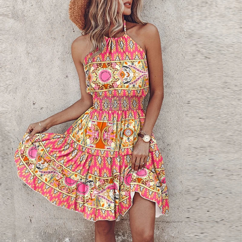 Boho Halterkleid mit Print für Damen – Amira