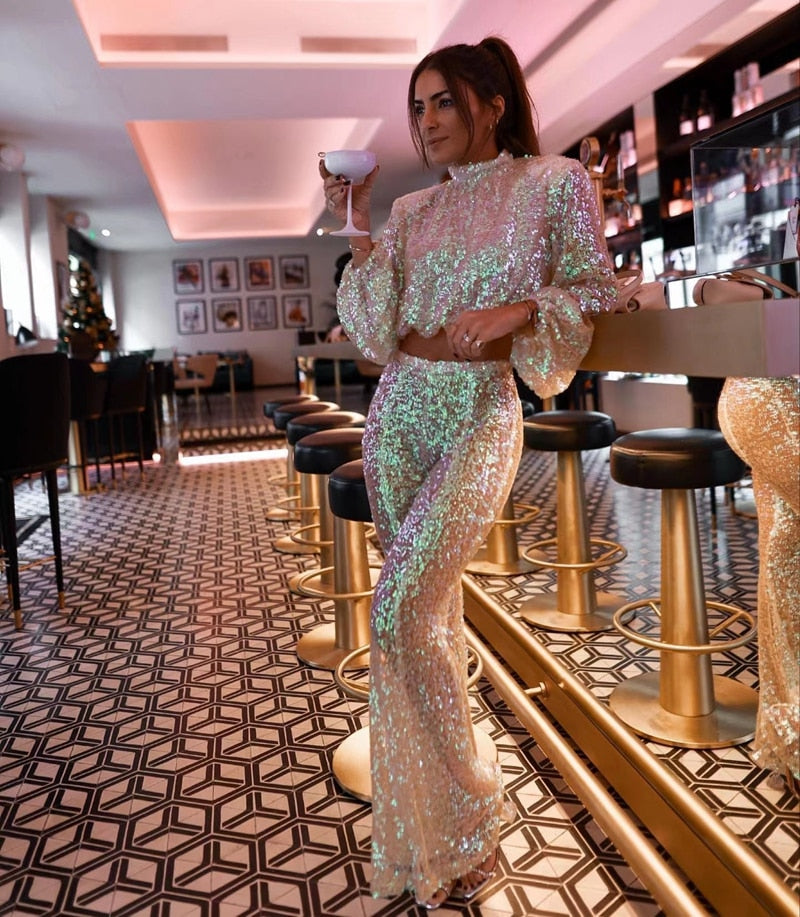Glitzerndes Pailletten-Partyset für Damen – Isabella