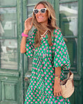 Langes Boho Kleid Damen elegant locker Sommerstil – Elanvia