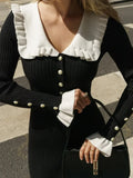 Elegantes Langkleid Bodenlang mit V-Ausschnitt – Merina