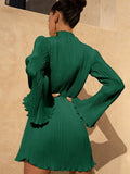 Plissee Flare Kleid – Liva