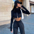Samt Hausanzug mit Crop Top für Damen – Chaya