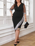 Elegantes Übergrößen-Partykleid mit Glitzer-Details – Aurelia