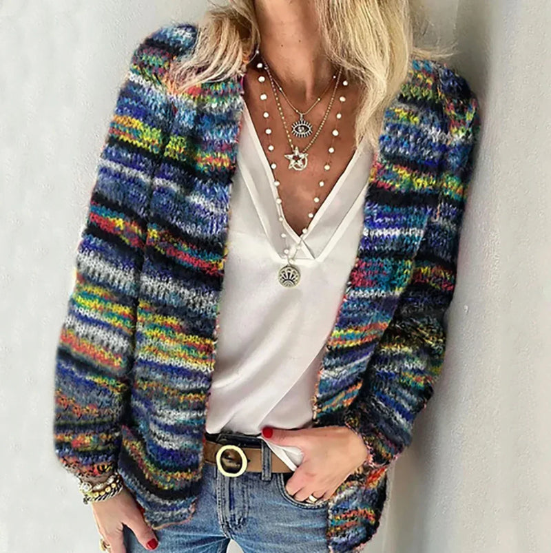 Lange Strickjacke für Damen mit Knöpfen – Helena