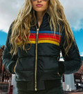 Warme Retro Winterjacke mit Kunstfellkapuze – Emilia