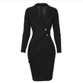 Elegantes Bodycon-Bürokleid mit V-Ausschnitt – Emilia