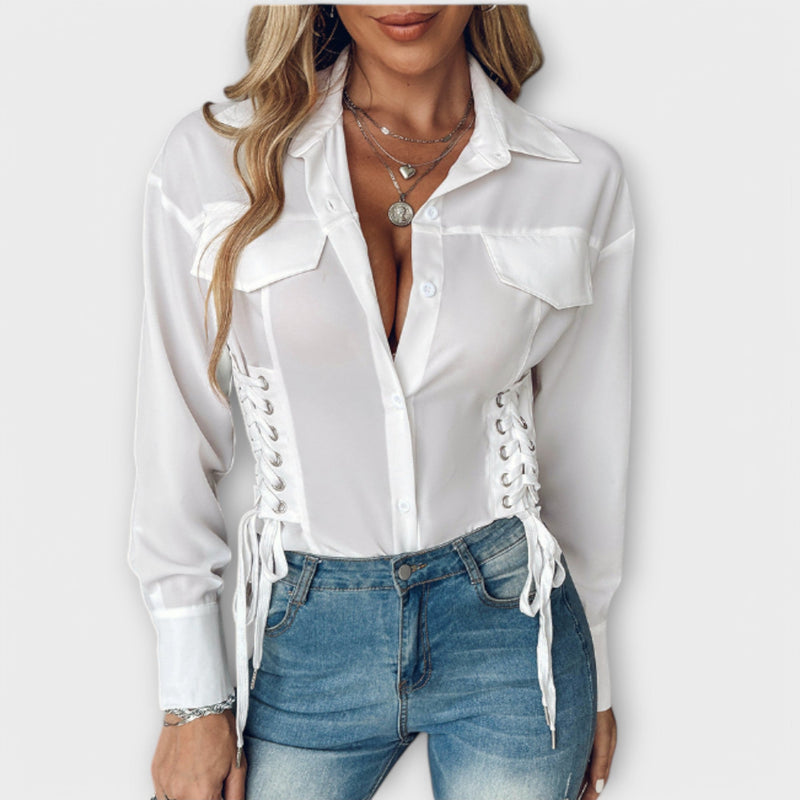Damen Langarm Polo Elegant Freizeit Look – Meralia