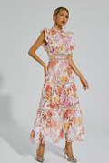 Spitzen Maxikleid Damen elegant luftig Sommerkleid – Marivella