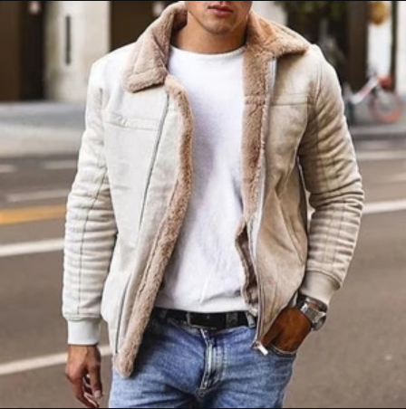 Gefütterte Winterjacke für Herren, warm und stilvoll – Lukas