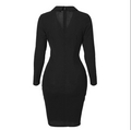 Elegantes Bodycon-Bürokleid mit V-Ausschnitt – Emilia