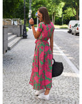 Vintage Kleid Damen V-Ausschnitt bequem elegant vielseitig – Elenora
