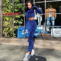 Samt Hausanzug mit Crop Top für Damen – Chaya