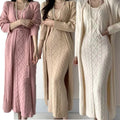 Herbstliches Strickkleid mit Cardigan Set – Sophie