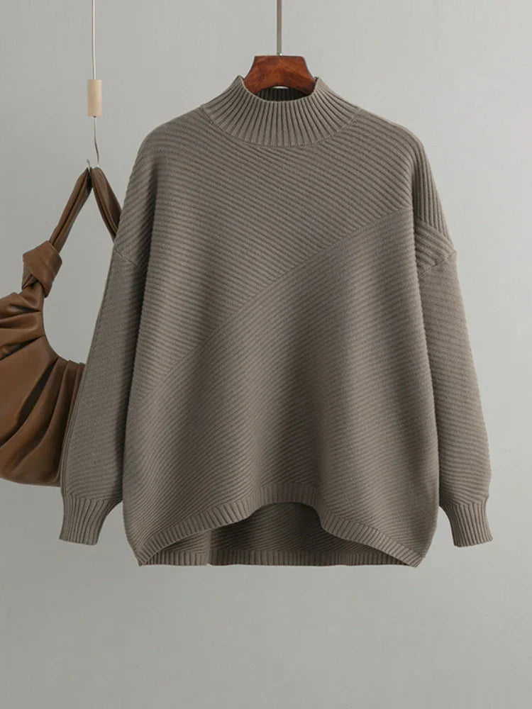 Gerippter Oversize-Strickpullover für Damen – Lina