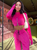 Samt Hausanzug mit Crop Top für Damen – Chaya