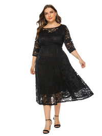 Elegantes Midikleid mit Spitze in Übergröße – Sophie