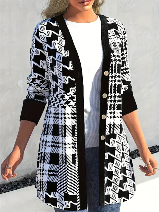 Leichte Damenstrickjacke mit Muster und Komfort – Evelora