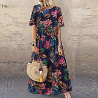 Blumen Maxikleid Elegant Sommer Luftig Damen – Marilena