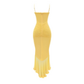 Gelbes Midi-Kleid mit Raffungen für Damen – Elenya
