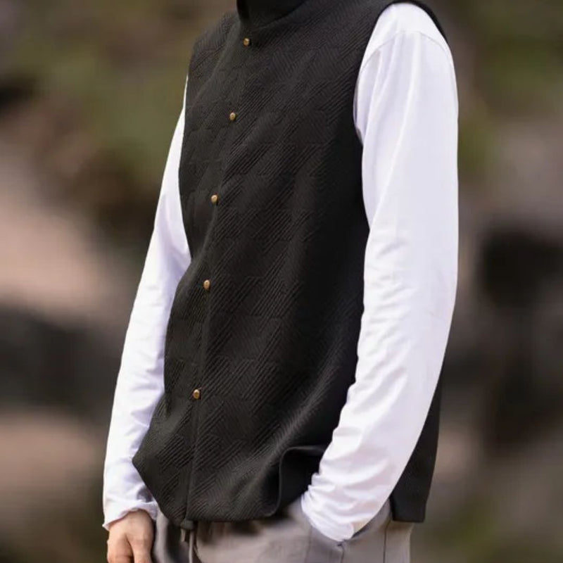 Traditionelle Trachtenweste mit Stehkragen & Vintage-Stil – Lucio