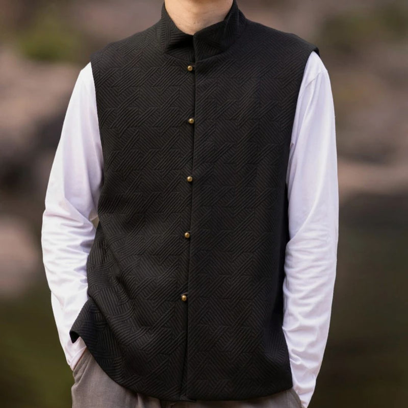 Traditionelle Trachtenweste mit Stehkragen & Vintage-Stil – Lucio