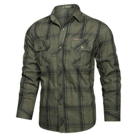 Slim-Fit Karo-Trachtenhemd mit Militärstil – Benjamin