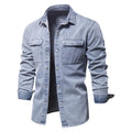 Lässiges Denim-Trachtenhemd in Hellblau – Lukas