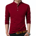Business-Casual Trachten-Poloshirt mit langen Ärmeln – Leon