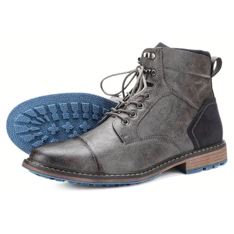 Handgefertigte Vintage-Lederstiefel mit Reißverschluss – Johann