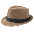 Eleganter Fedora-Trachtenhut aus Leinen mit breiter Krempe – Mikael