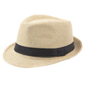 Eleganter Fedora-Trachtenhut aus Leinen mit breiter Krempe – Mikael