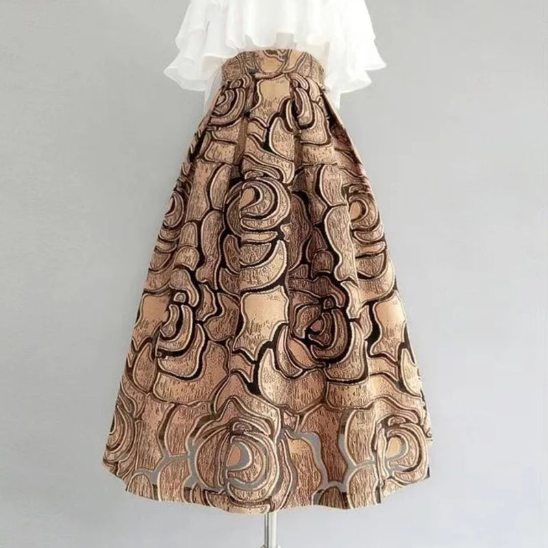 Trachtenrock aus Jacquard mit hoher Taille – Sophia