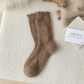 Warme Woll-Trachtensocken mit Rüschen für Damen – Helena