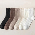 Set aus 6 Paar Vintage-Trachtensocken mit Spitze & Rüschen – Emilia