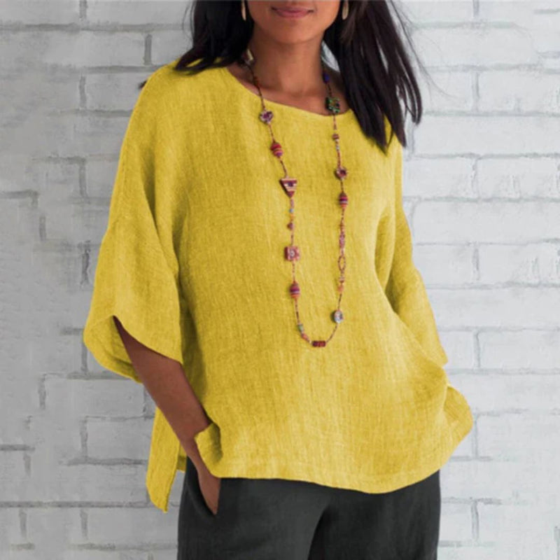 Leinen Bluse Damen mit Klassischer Passform – Annette