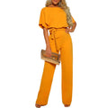 Lässiger Kurzarm-Jumpsuit mit Schnürung für Damen – Lucille