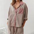 Karo-Pyjama Set Damen Bequem und Elegant – Liza