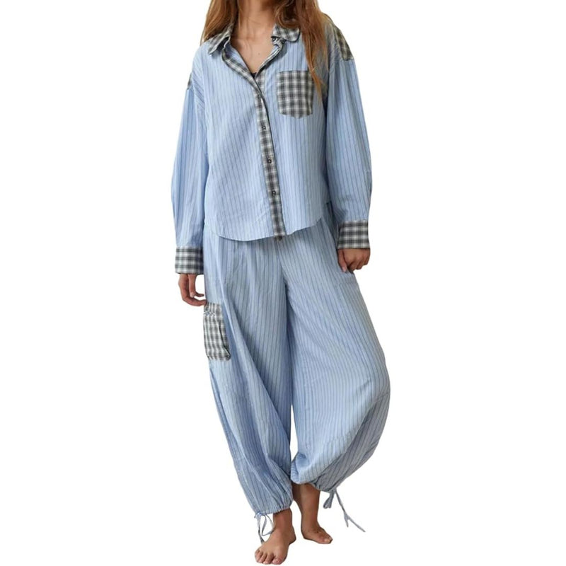Karo-Pyjama Set Damen Bequem und Elegant – Liza