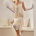 Flapper Kleid mit Pailletten und Fransen – Damen