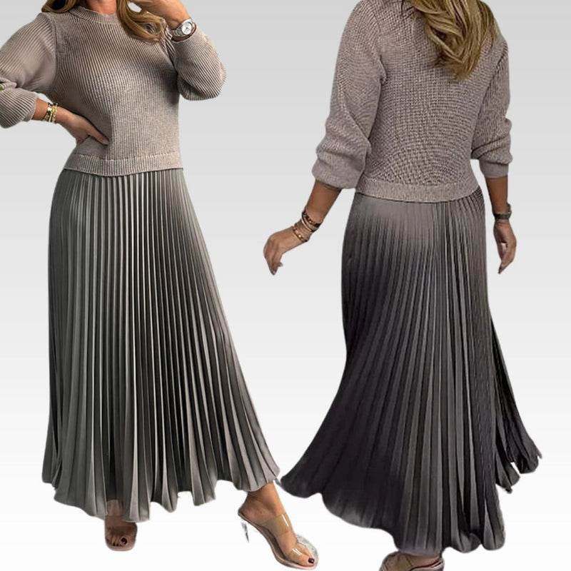 Plisseekleid Elegant Knitterfrei Bequem für Alltag – Valessia
