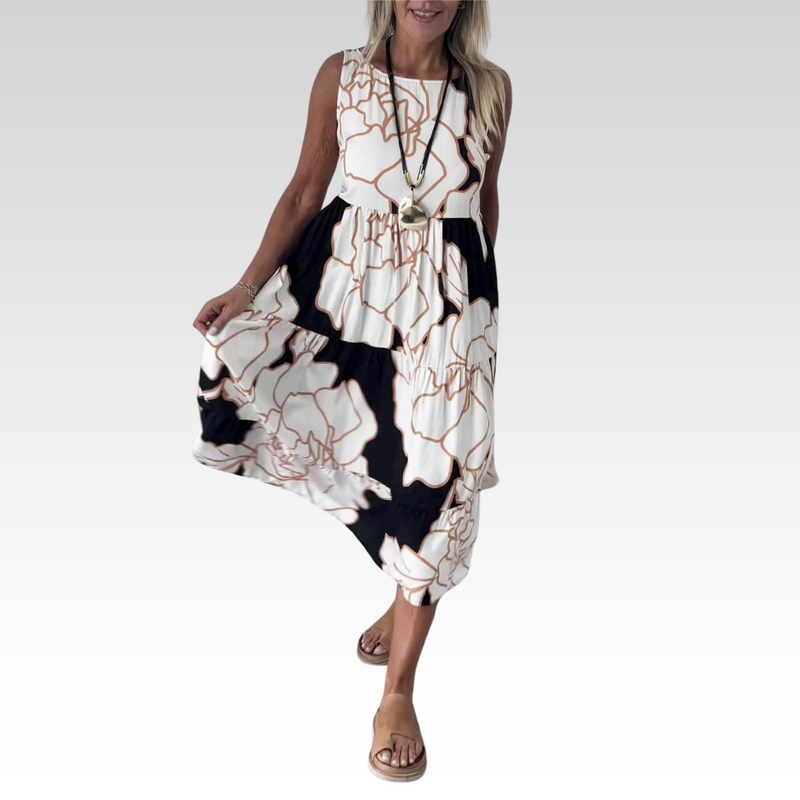 Sommerkleid Knielang Ärmellos Elegant Luftig – Selmira